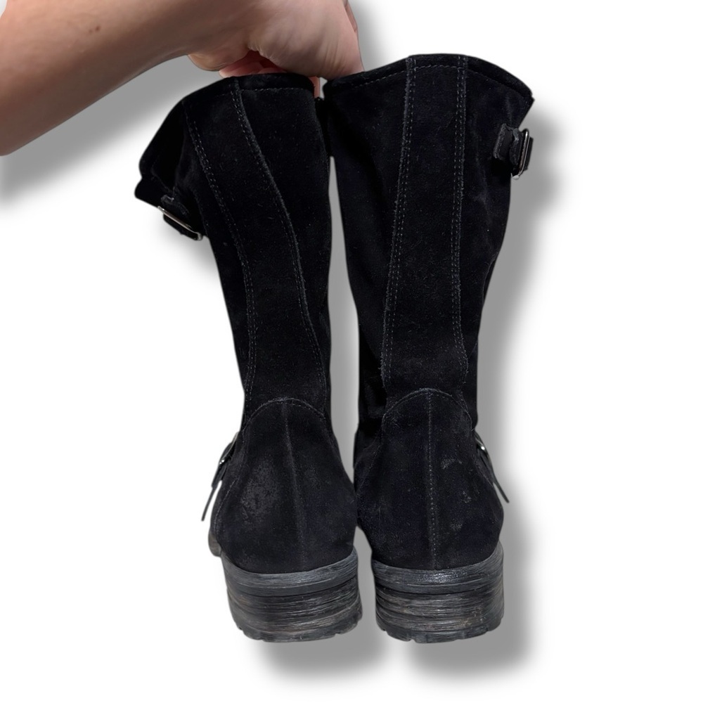Paul Green Black Suede Buckle Booties Size 7.5 US - Picture 4 of 7